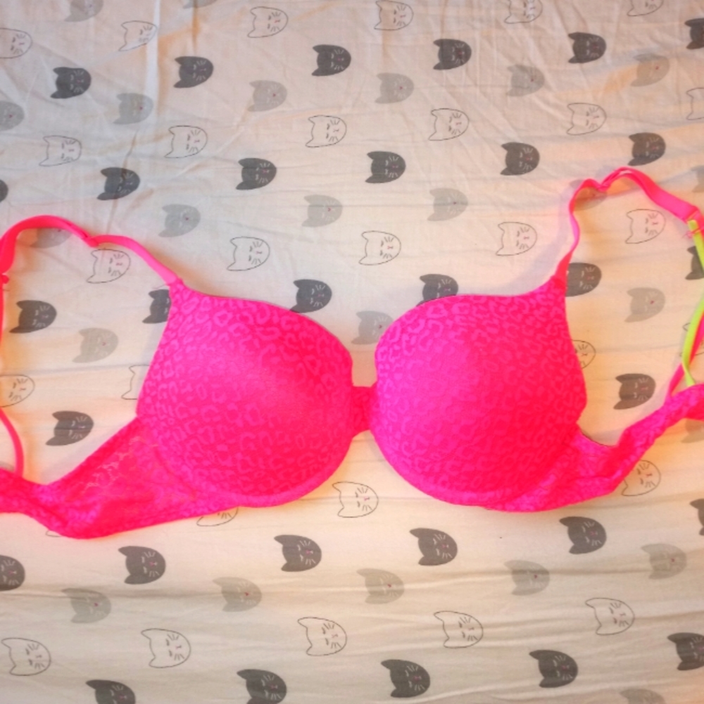 Pink leopard Print Bra